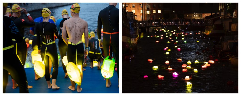 Swimming by night Copenhagen.